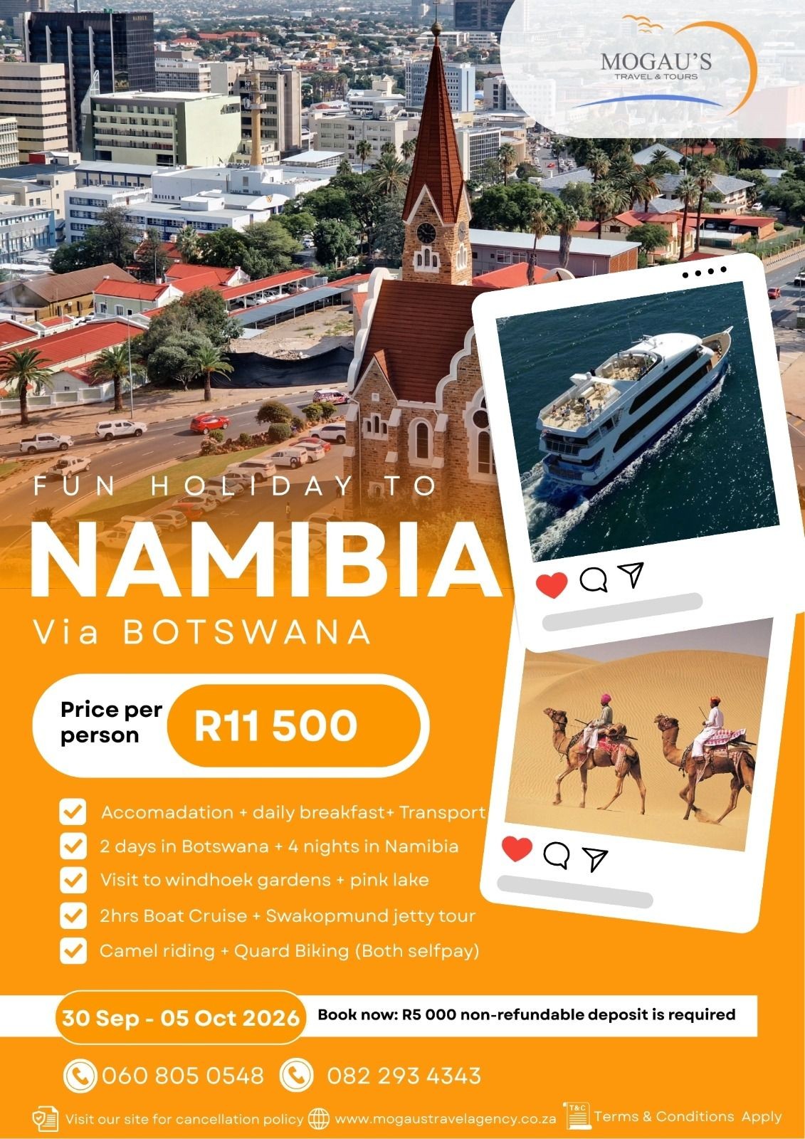 Travel to NAMIBIA Via BOTSWANA 